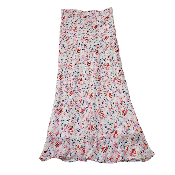 NWT Fenn Wright Manson Colorful Floral Satin Summer Midi‎ Skirt. Size 8/US 2 - Picture 1 of 10
